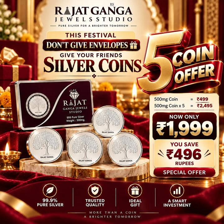 999 Pure Silver Coin Combo Pack (5 × 500mg) – Premium Gift Collection