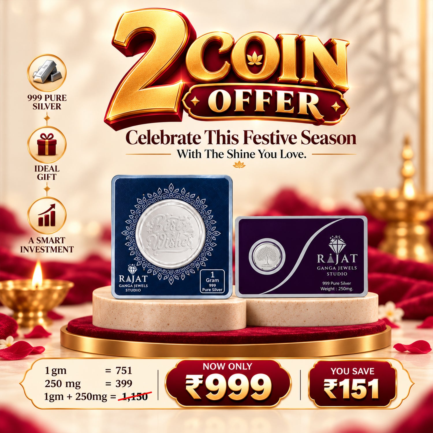 999 Pure Silver Coin Combo Offer – Best Wishes Collection