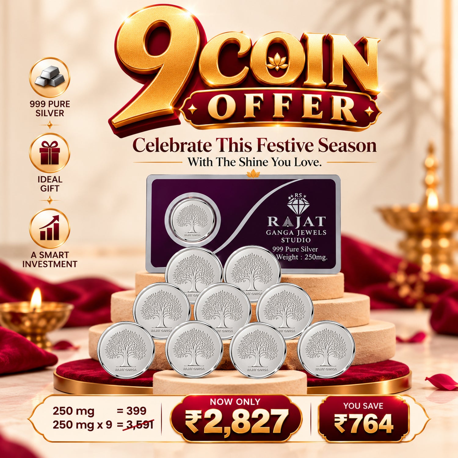 250mg Pure Silver Coin – 9 Coin Special Offer