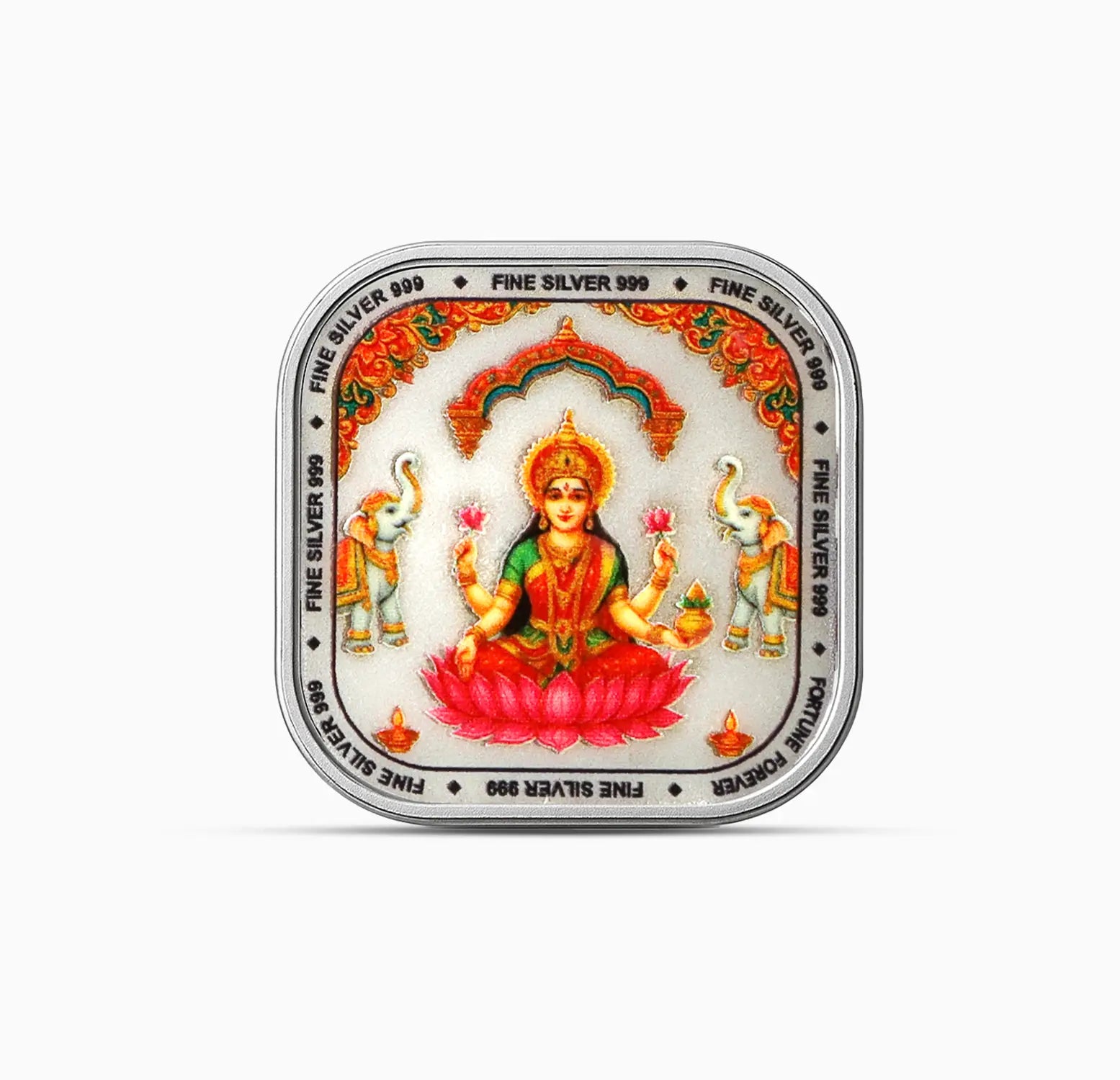 Goddess Lakshmi Fine Silver Coin - Made With Pure 925 Silver