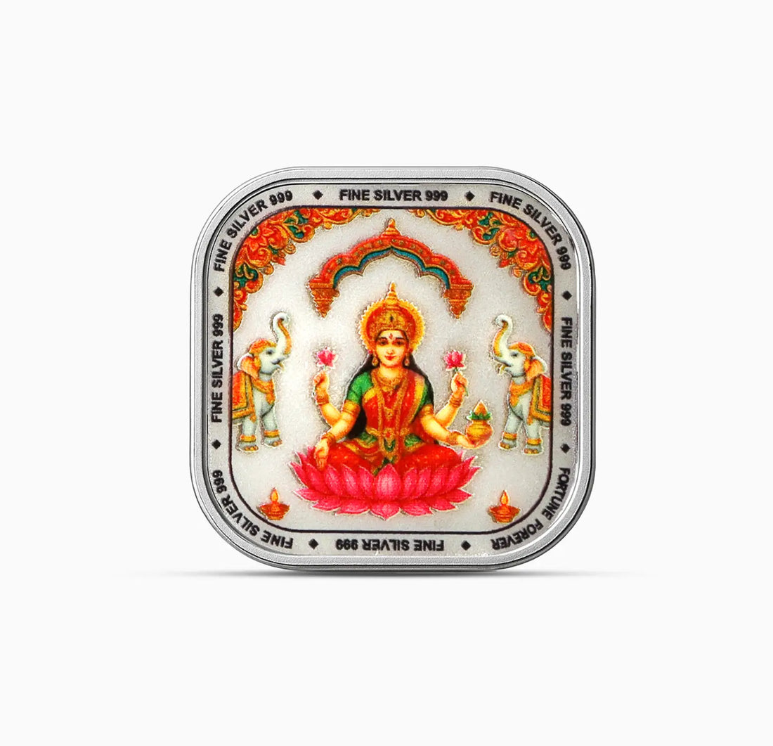 Goddess Lakshmi Fine Silver Coin - Made With Pure 925 Silver