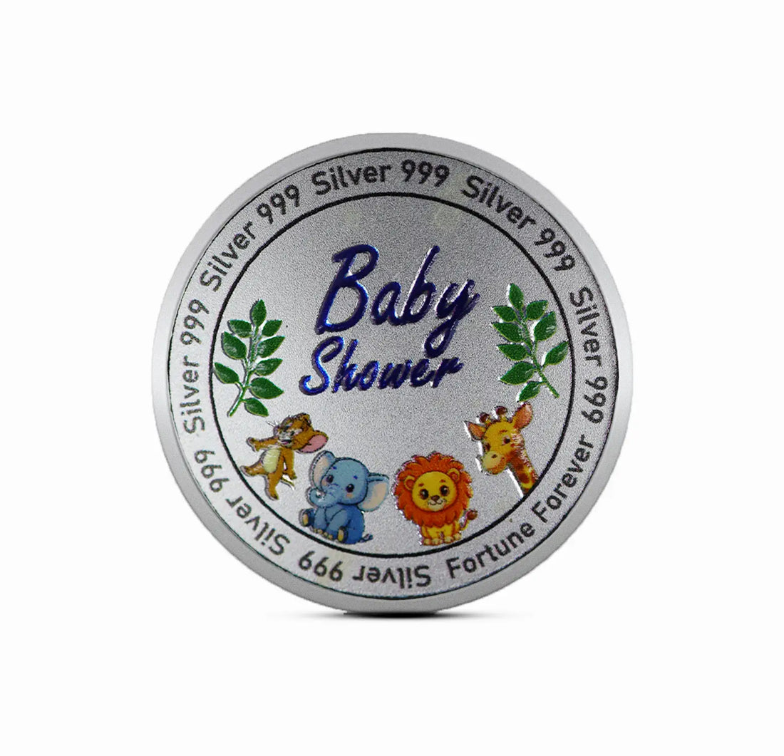 Baby Shower Fine Silver Coin - Made With Pure 925 Silver