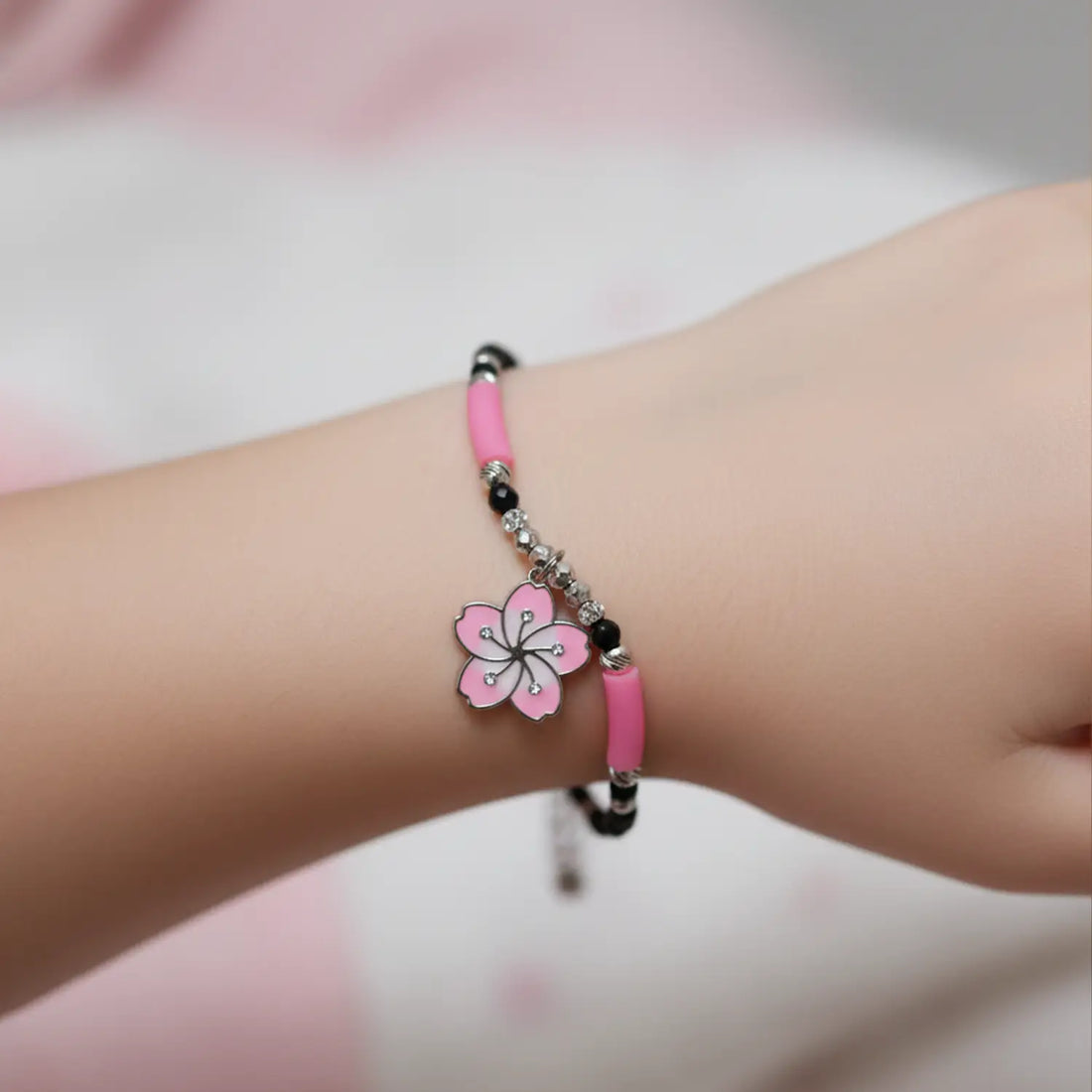 Pure Silver Kids Floral Beads Bracelet- Made With Pure 925 Silver