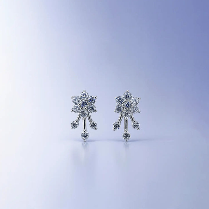 Celeste Sparkle Silver Stud Earrings- Made With Pure 925 Silver