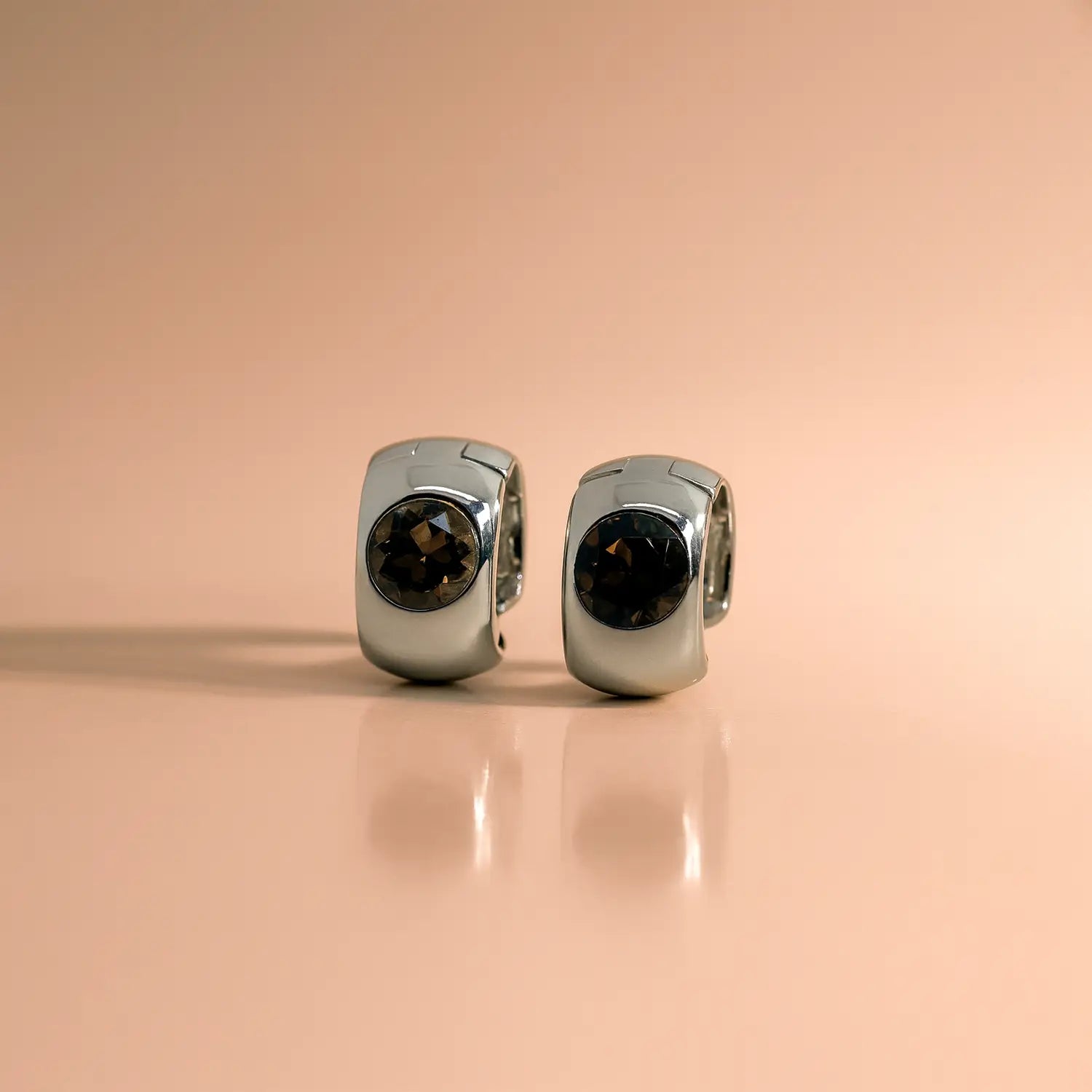 Silver Earrings with Smoky Quartz Accent- Made With Pure 925 Silver