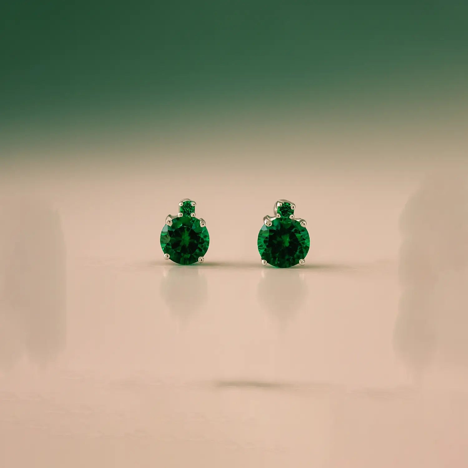 Pure Silver Green Stone Earrings- Made With Pure 925 Silver