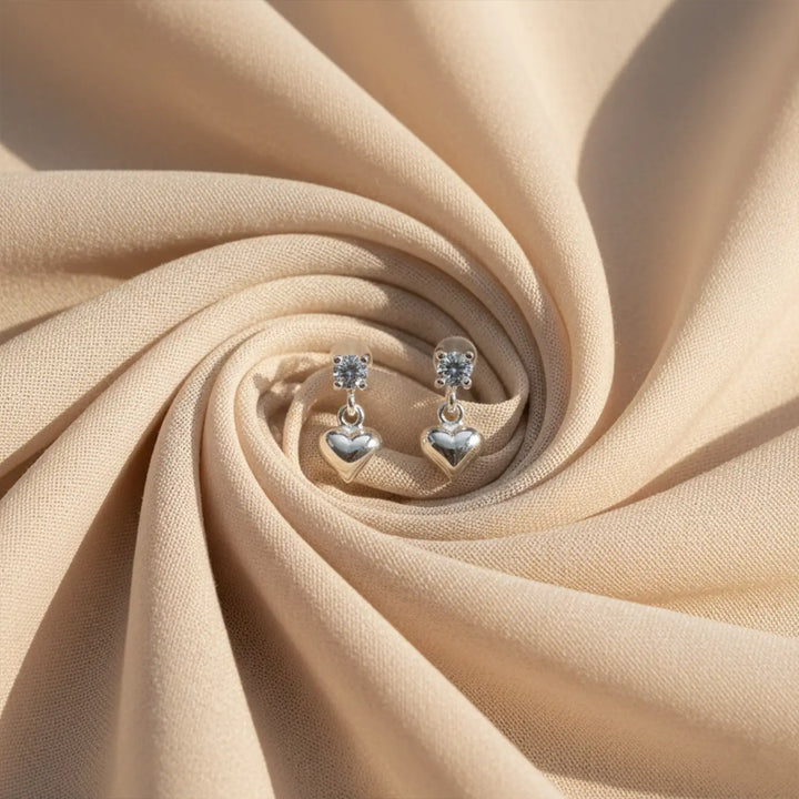 Elegant Heart Drop Pure Silver Earrings- Made With Pure 925 Silver