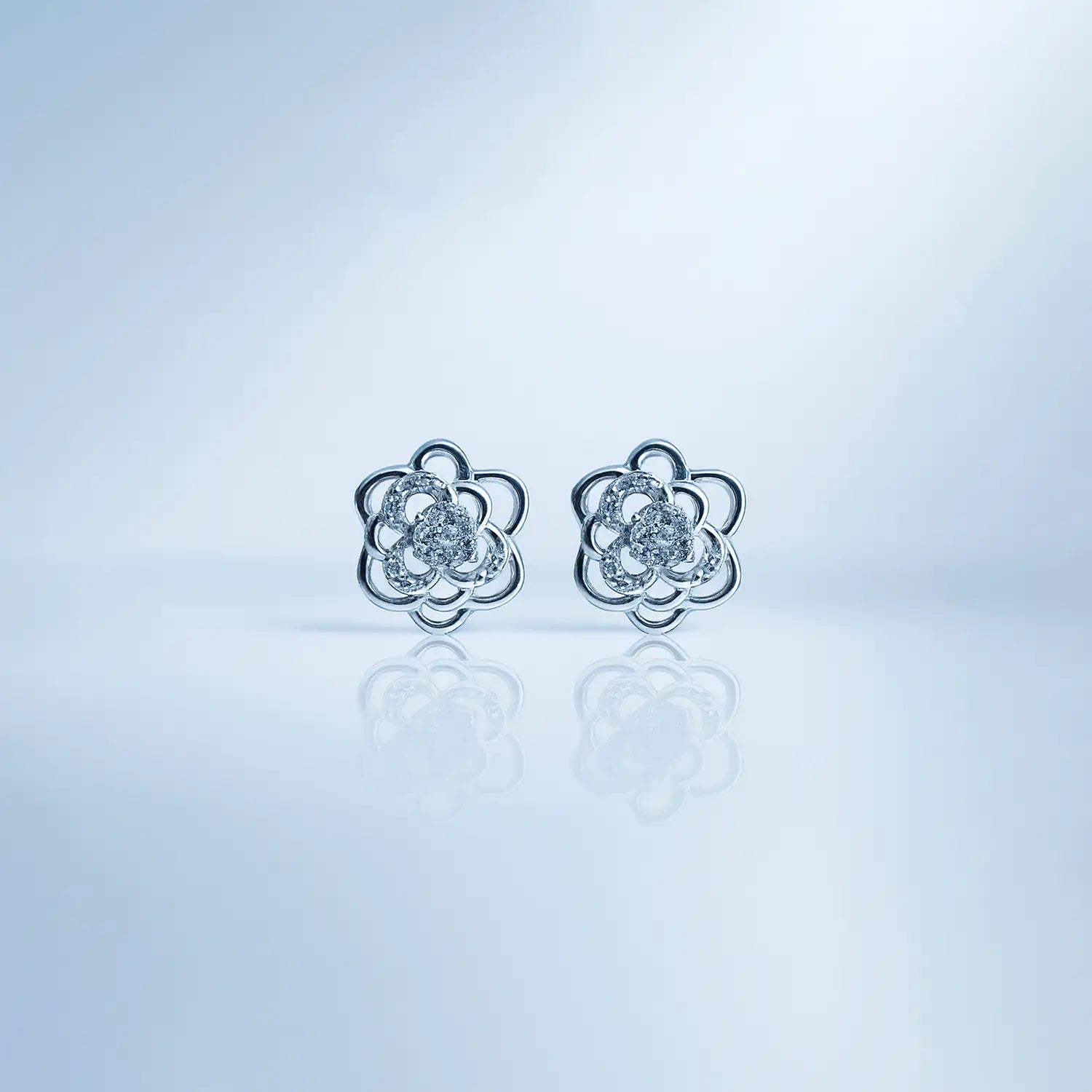 Silver Floral Statement Earring- Made With Pure 925 Silver