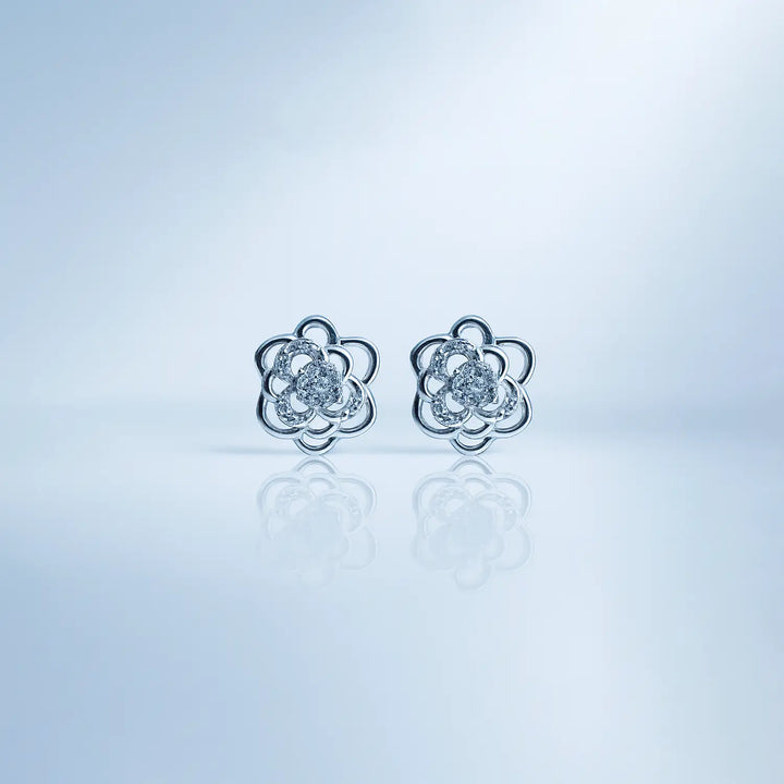 Silver Floral Statement Earring- Made With Pure 925 Silver