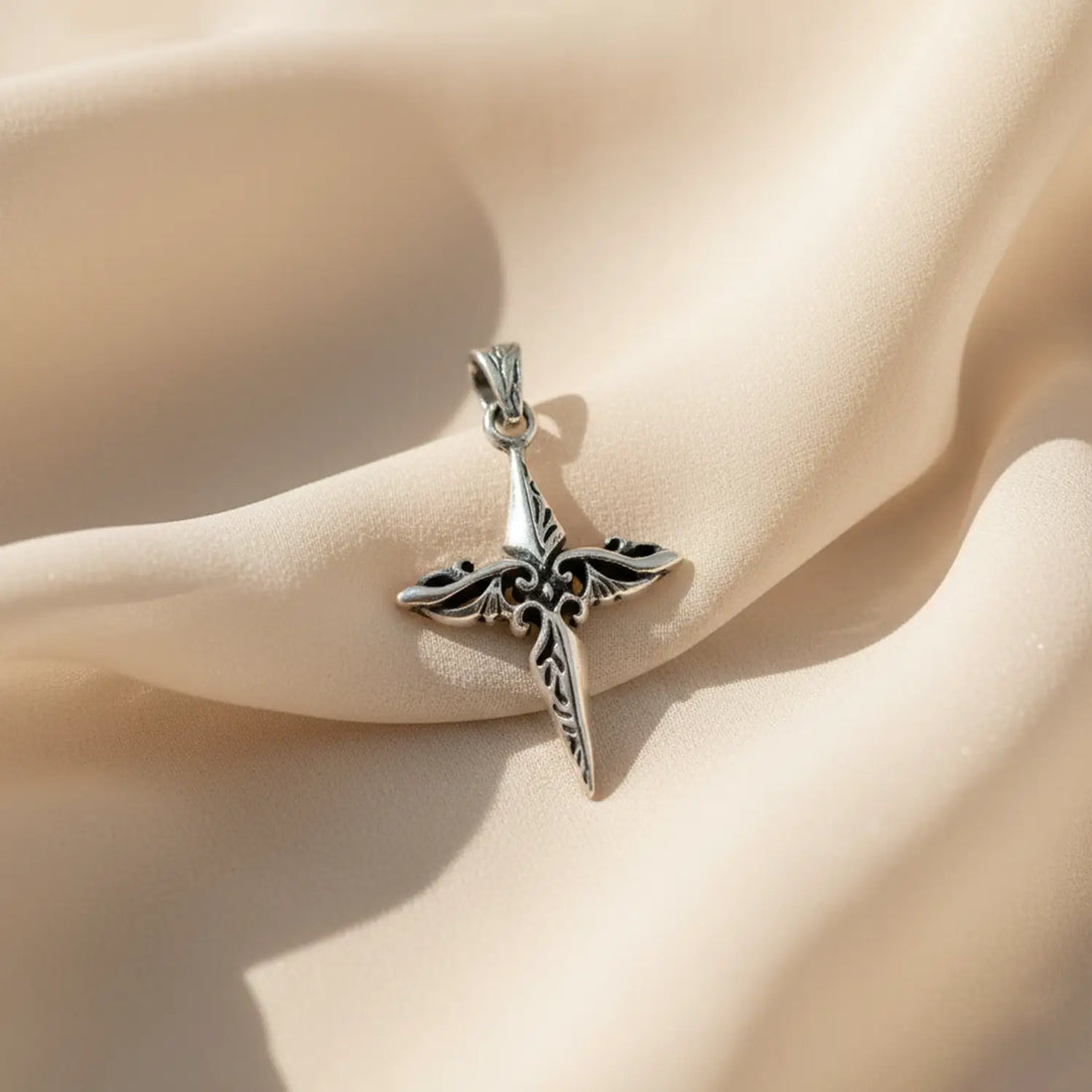 Gothic Cross Pure Silver Pendant- Made With Pure 925 Silver