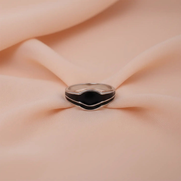 Midnight Wave Silver Band Ring - Made With Pure 925 Silver