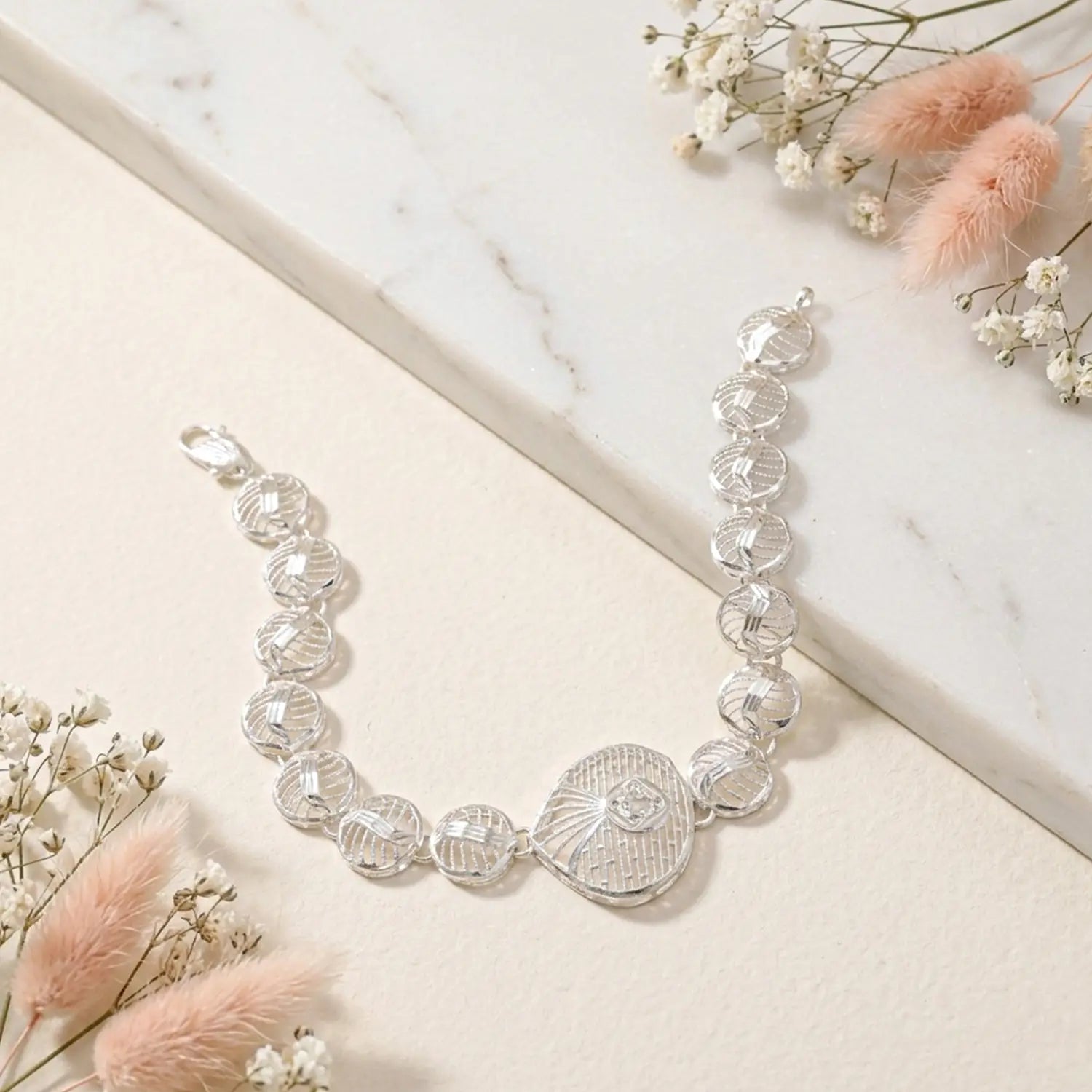 Radiant Orbit Silver Bracelet - Made With Pure 925 Silver