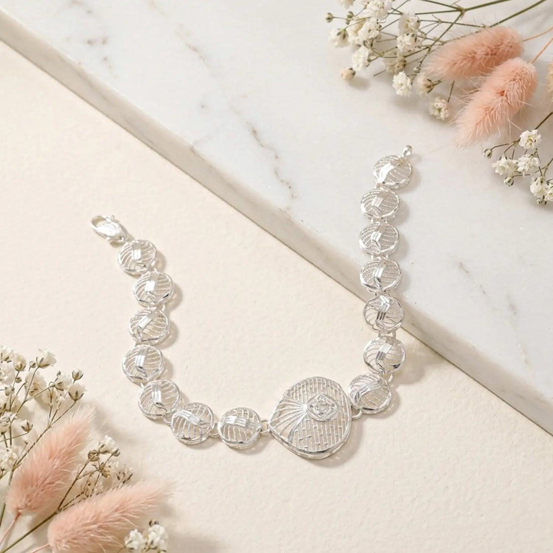 Radiant Orbit Silver Bracelet - Made With Pure 925 Silver