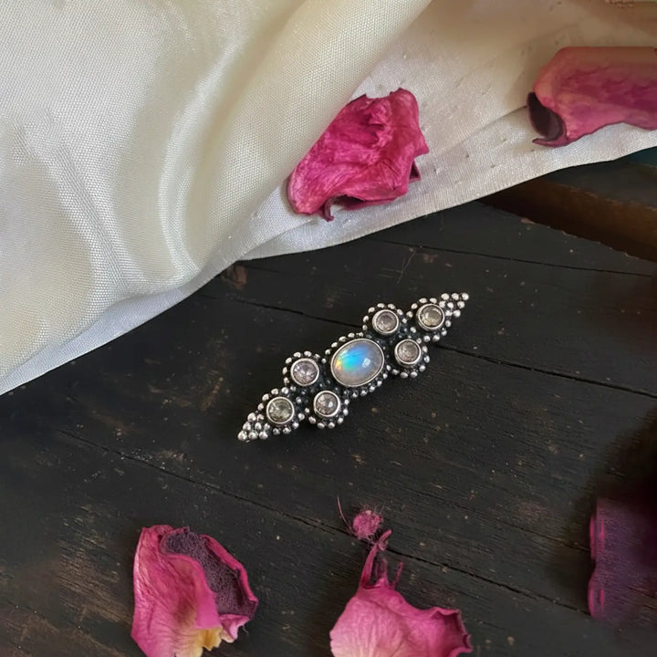 Vintage Opal-Inspired Sterling Silver Brooch- Made With Pure 925 Silver