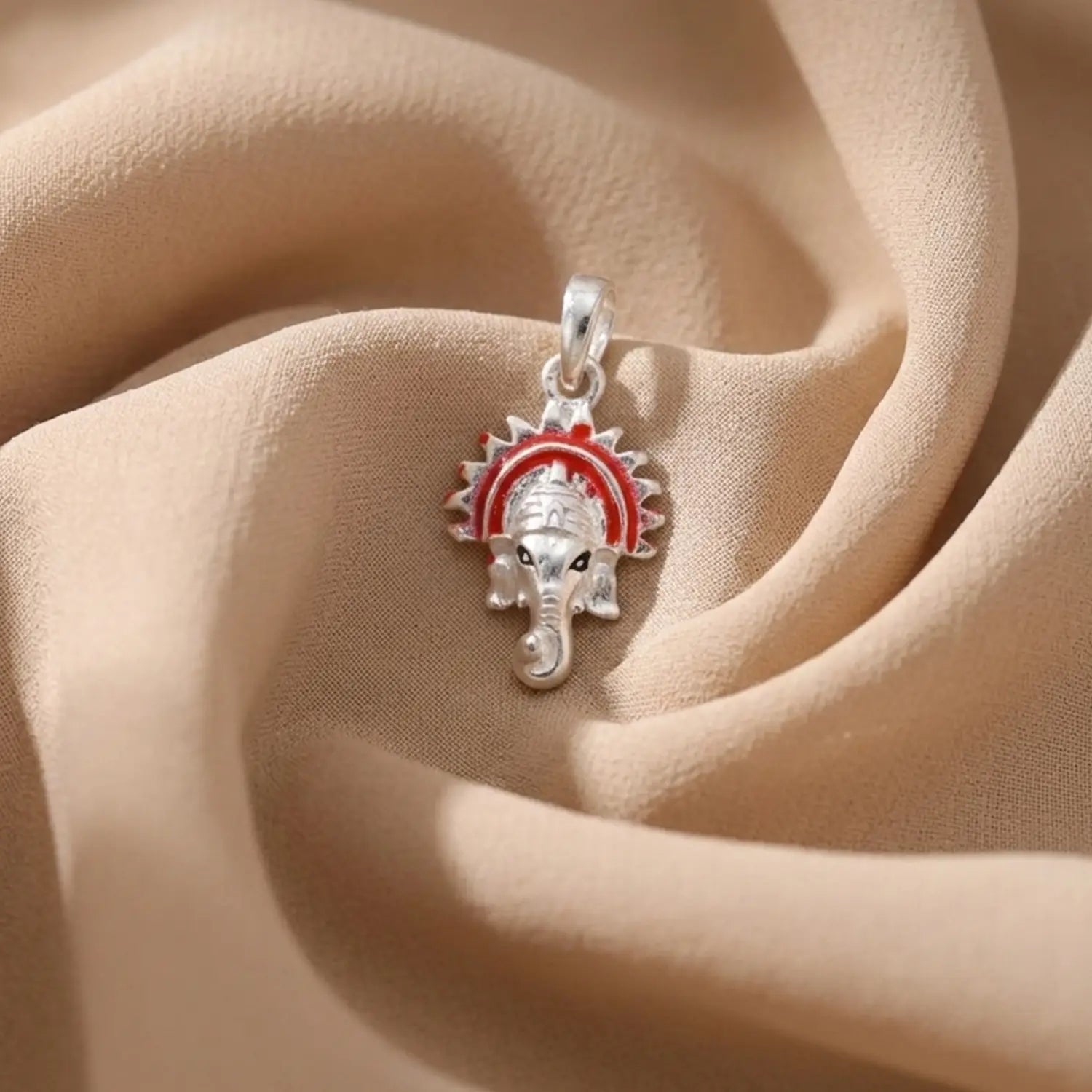 Divine Ganesh Design Pure Silver Pendant - Made With 925 Pure Silver