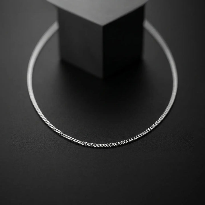 Golden Gleam Silver Flat Chain - Made With Pure 925 Silver