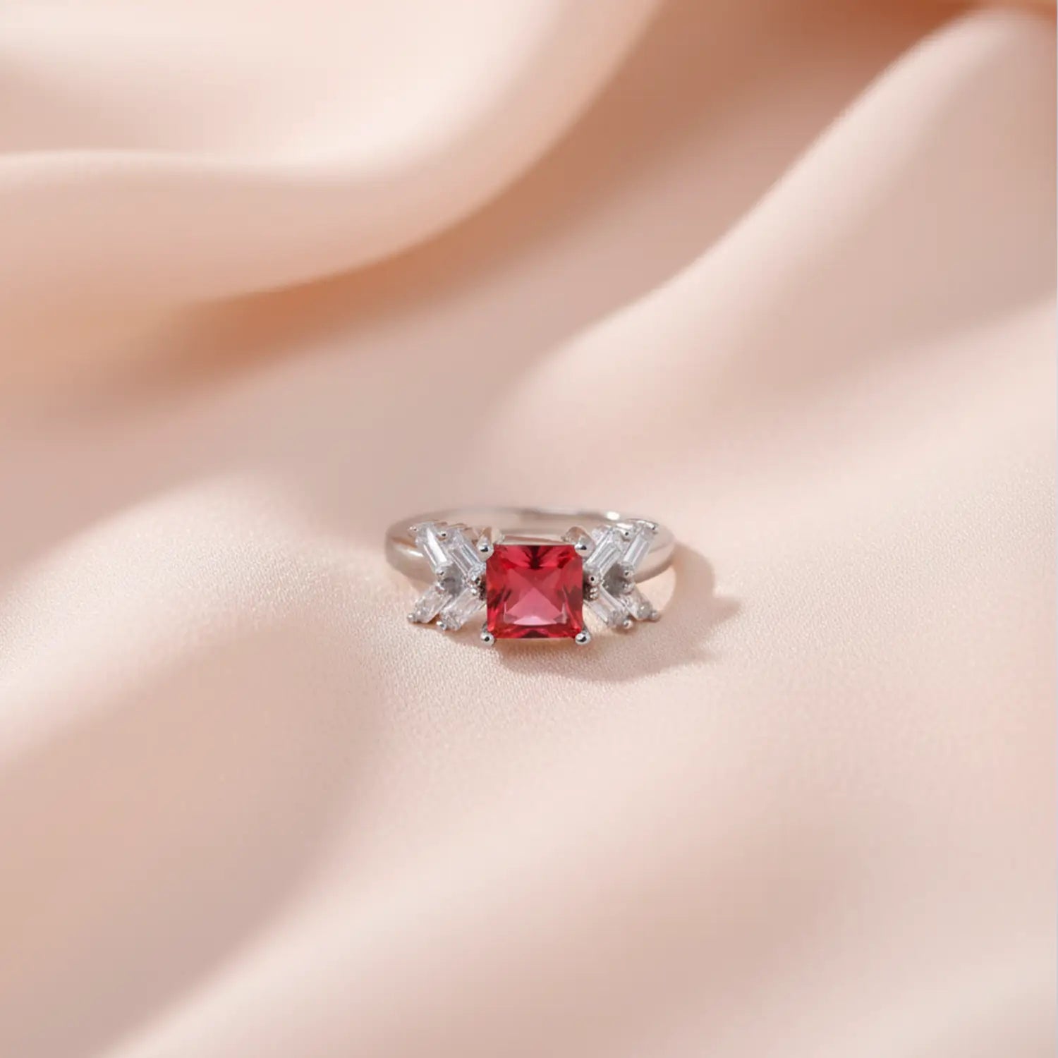 Ruby Spark Sterling Silver Statement Ring - Made With Pure 925 Silver