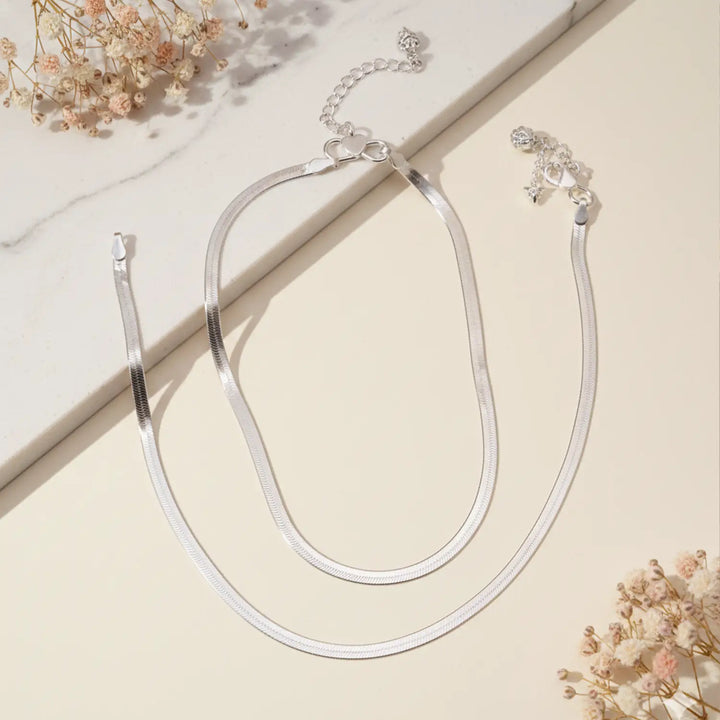Classic Flat Chain Pure Silver Anklet- Made With Pure 925 Silver
