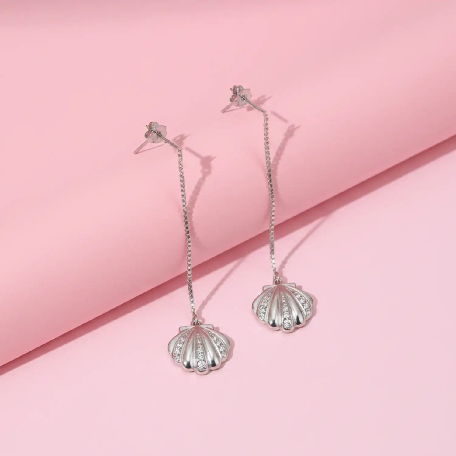 Elegant Shell Drop Pure Silver Earrings - Made With Pure 925 Silver