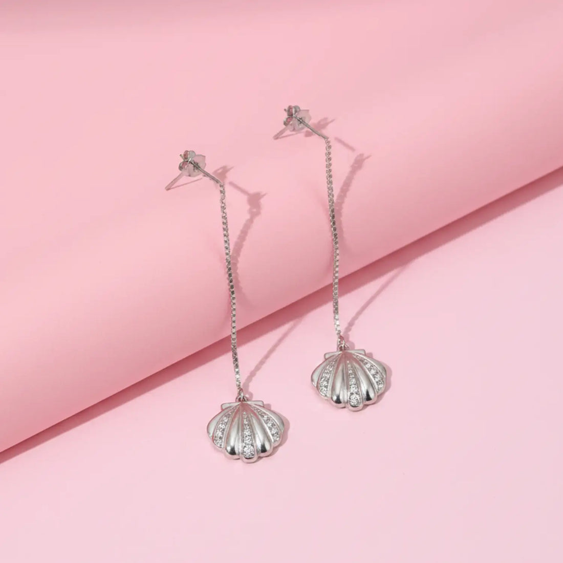 Elegant Shell Drop Pure Silver Earrings - Made With Pure 925 Silver