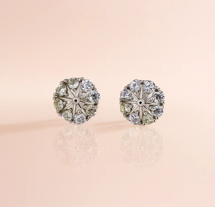 Vintage Floral Silver Stud Earrings- Made With Pure 925 Silver