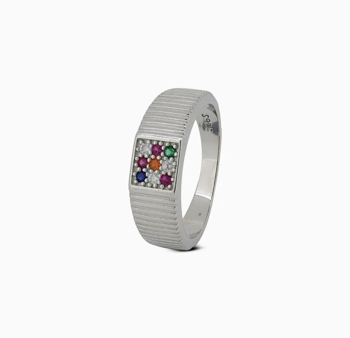 Nine-Gem Blessing Pure Silver Ring - Made With Pure 925 Silver