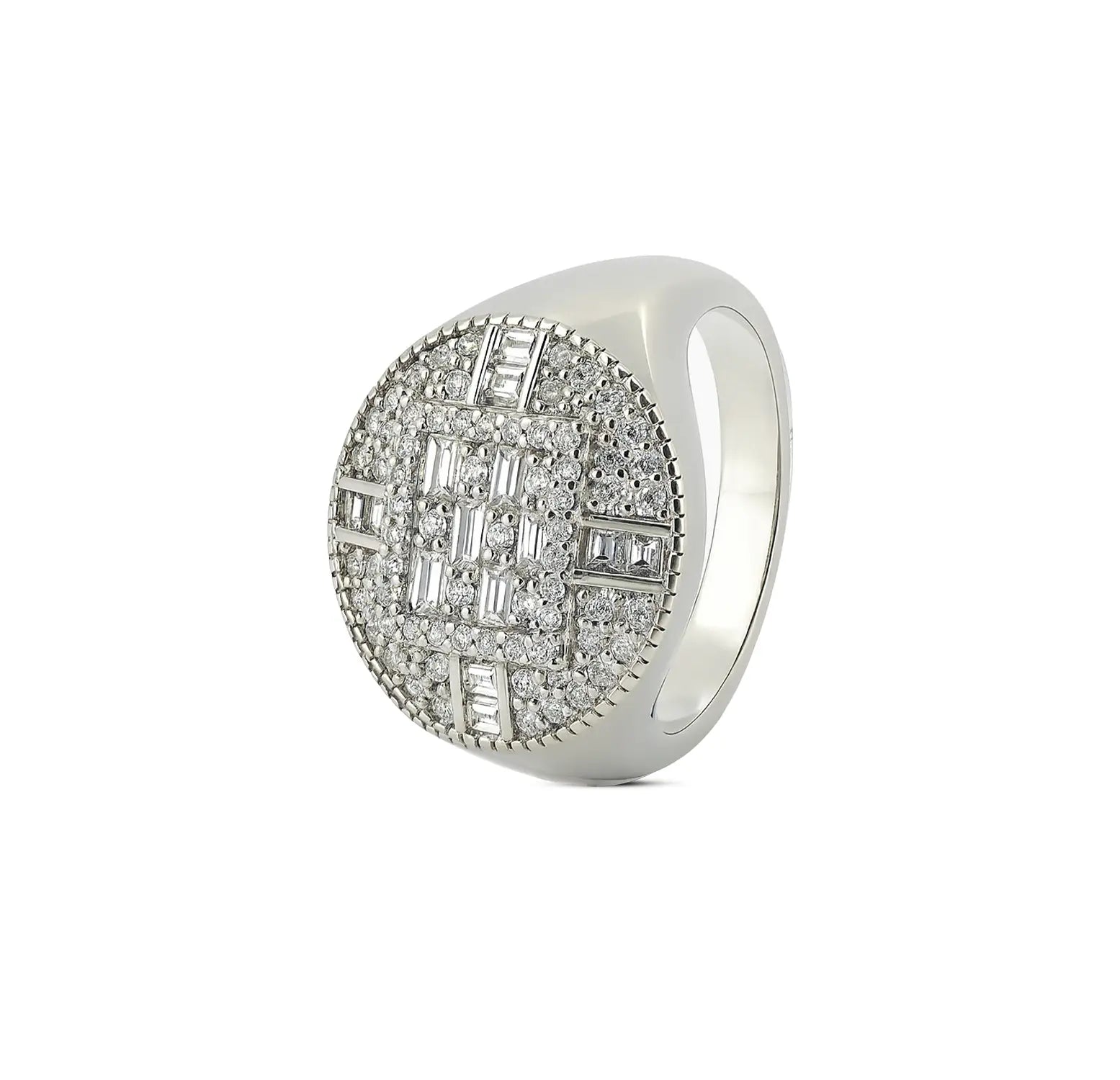 Pure Silver Round Cluster Statement Ring - Made With Pure 925 Silver