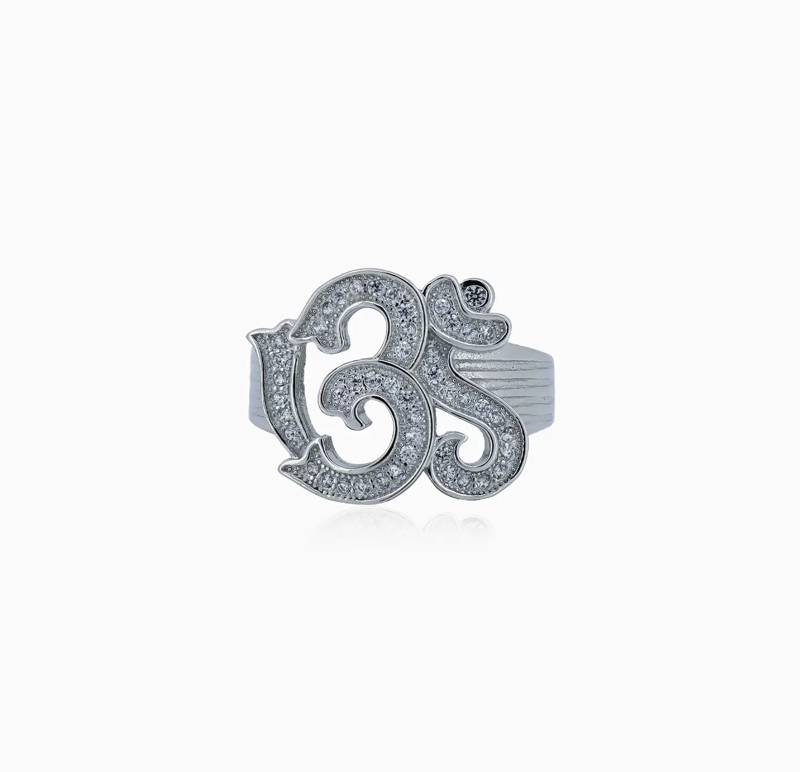 Pure Silver Om Symbol Ring - Made With Pure 925 Silver