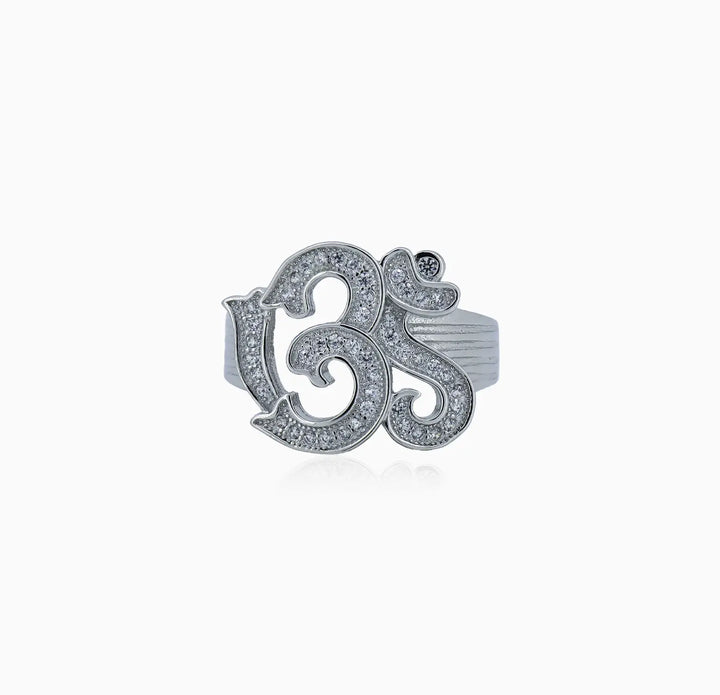 Pure Silver Om Symbol Ring - Made With Pure 925 Silver