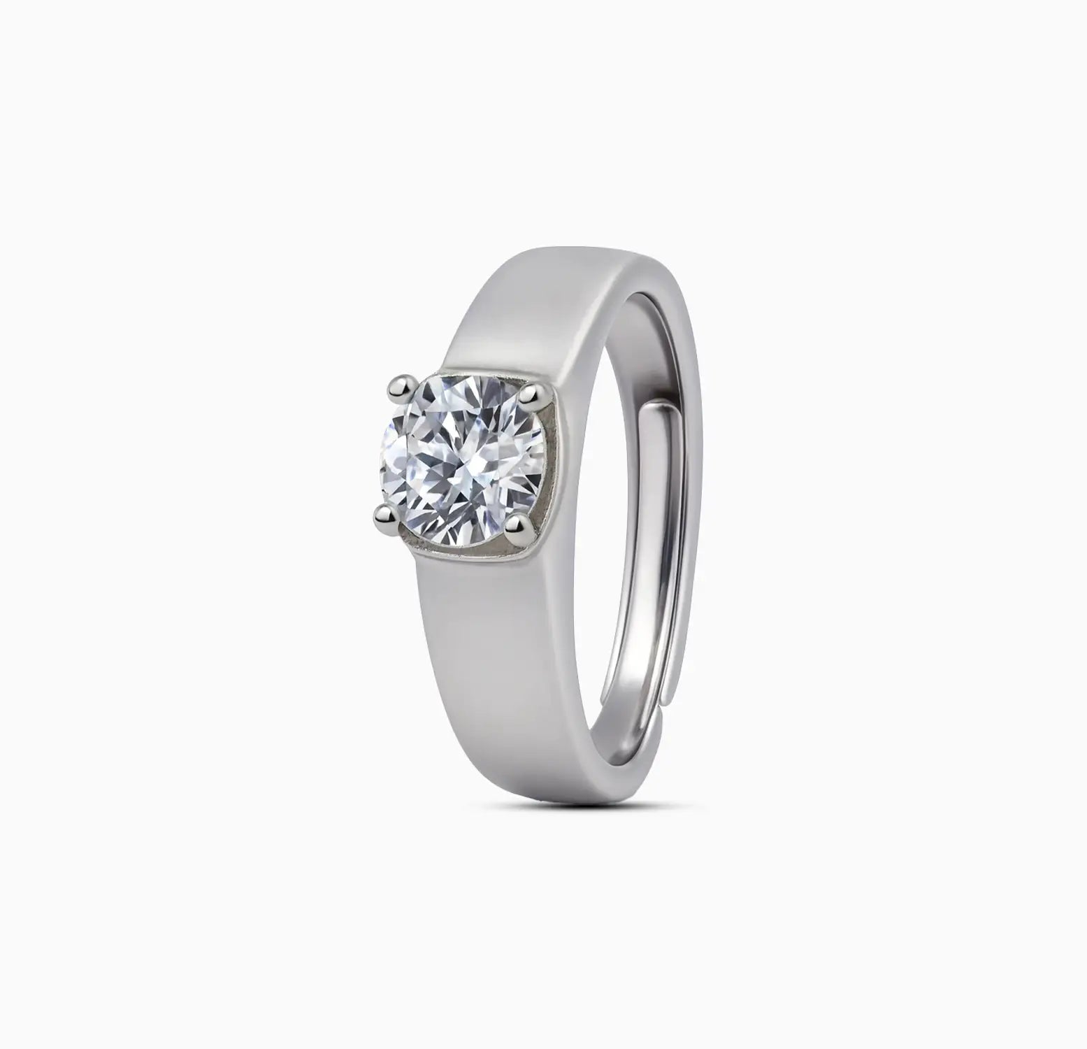 Elegant Solitaire Silver Ring - Made With Pure 925 Silver