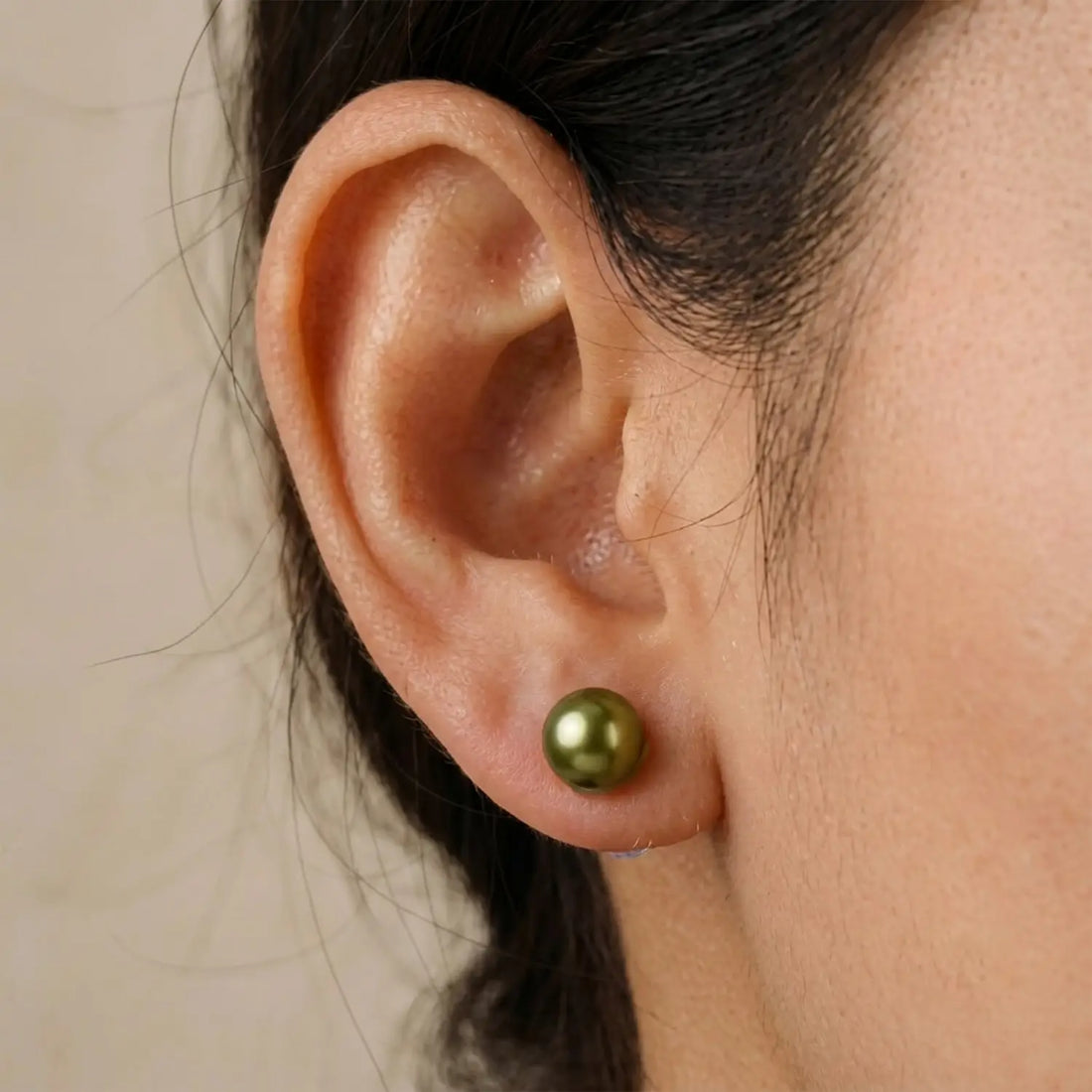 Midnight Pearl Sterling Silver Stud Earrings - Made With Pure 925 Silver
