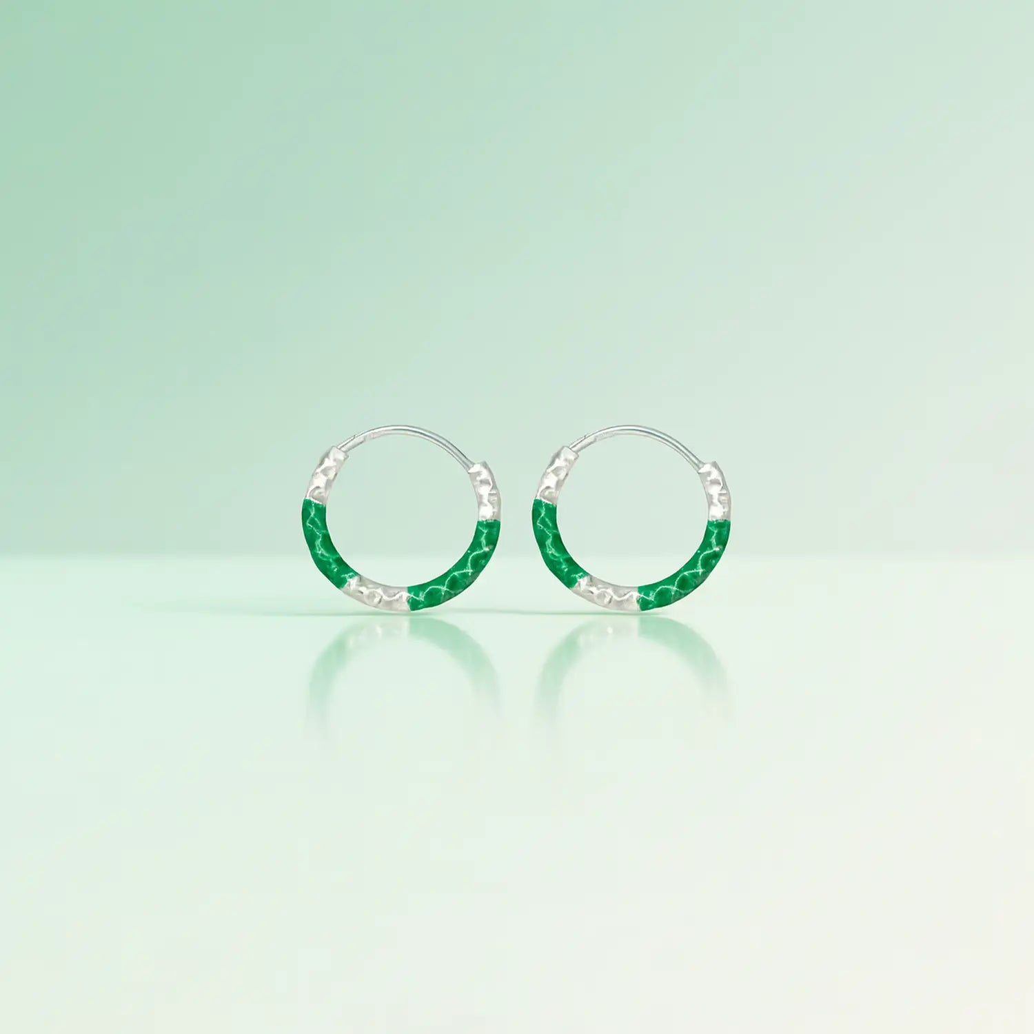 Lime Twist Silver Hoop Earrings - Made With Pure 925 Silver