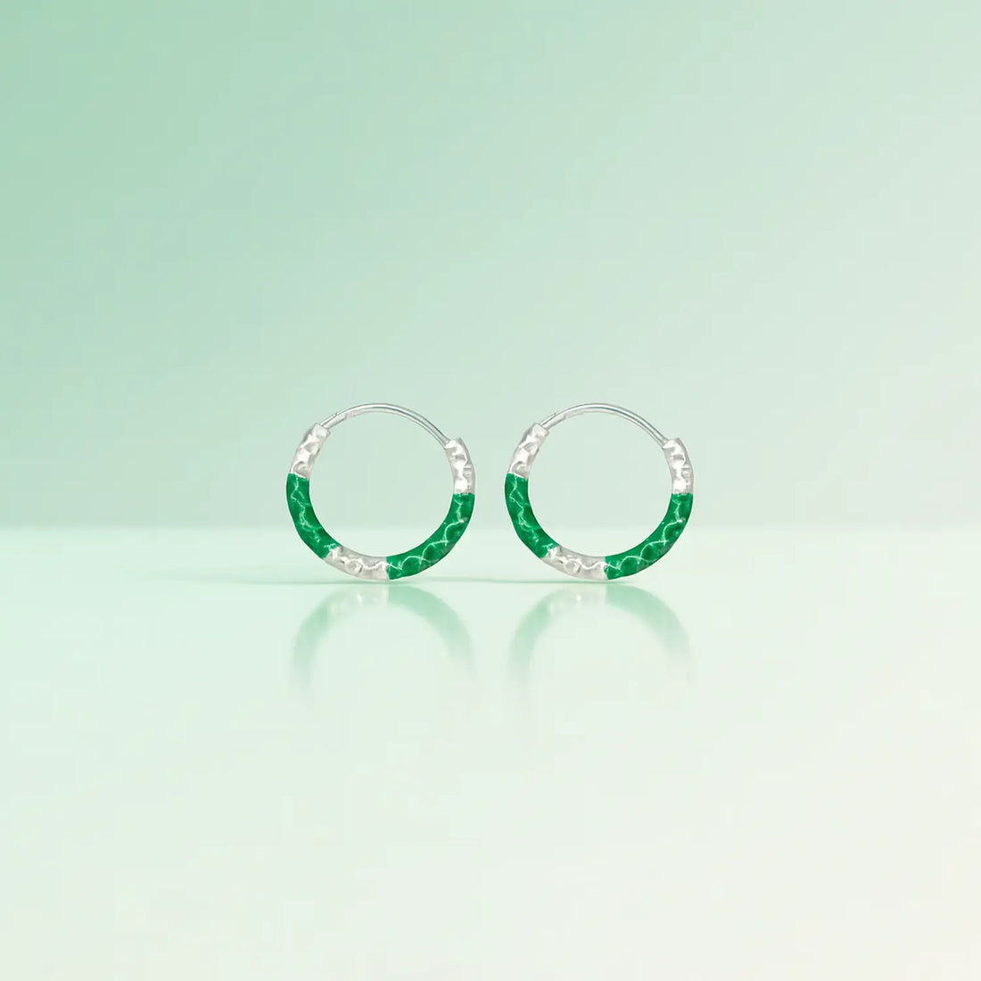 Lime Twist Silver Hoop Earrings - Made With Pure 925 Silver