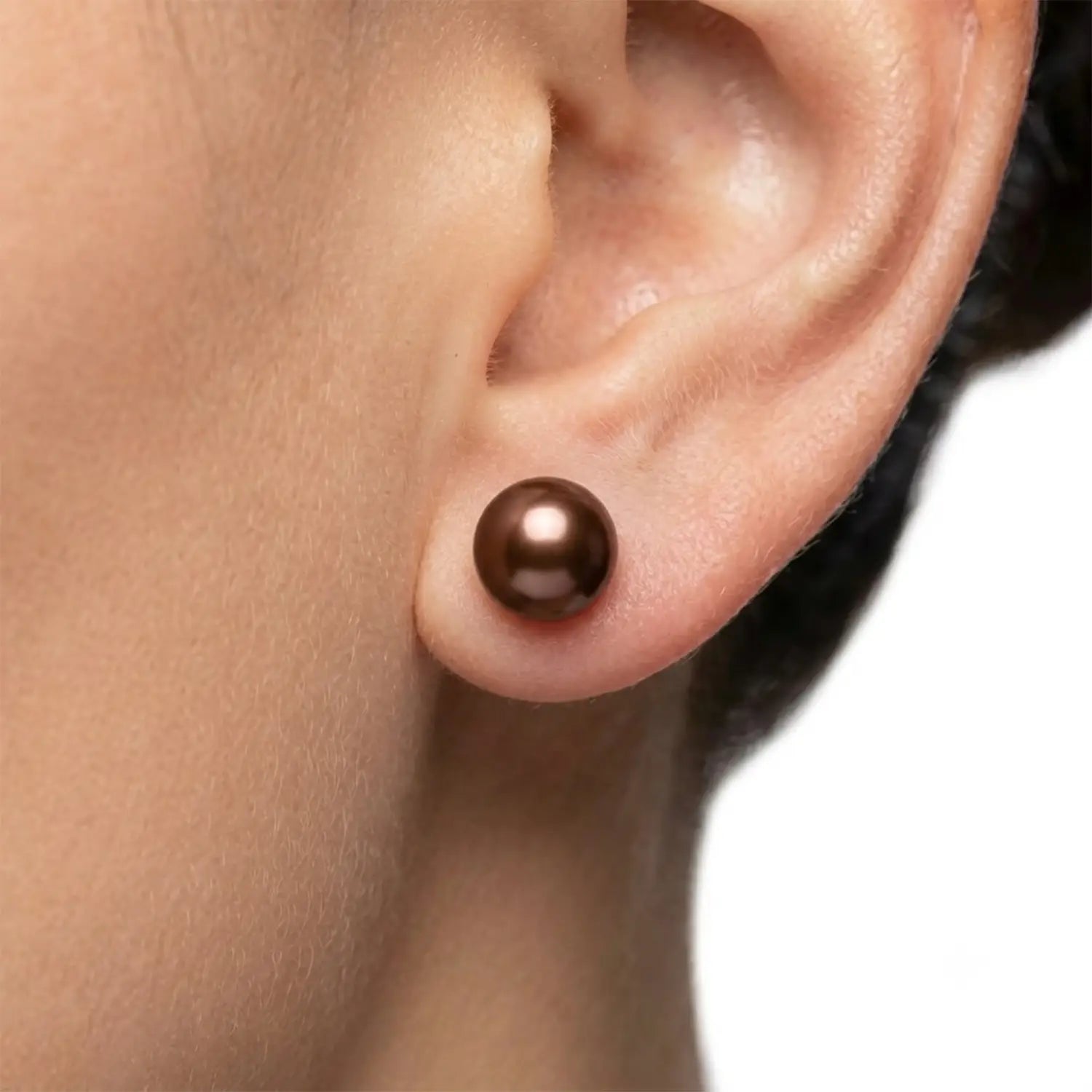 Midnight Pearl Sterling Silver Stud Earrings - Made With Pure 925 Silver