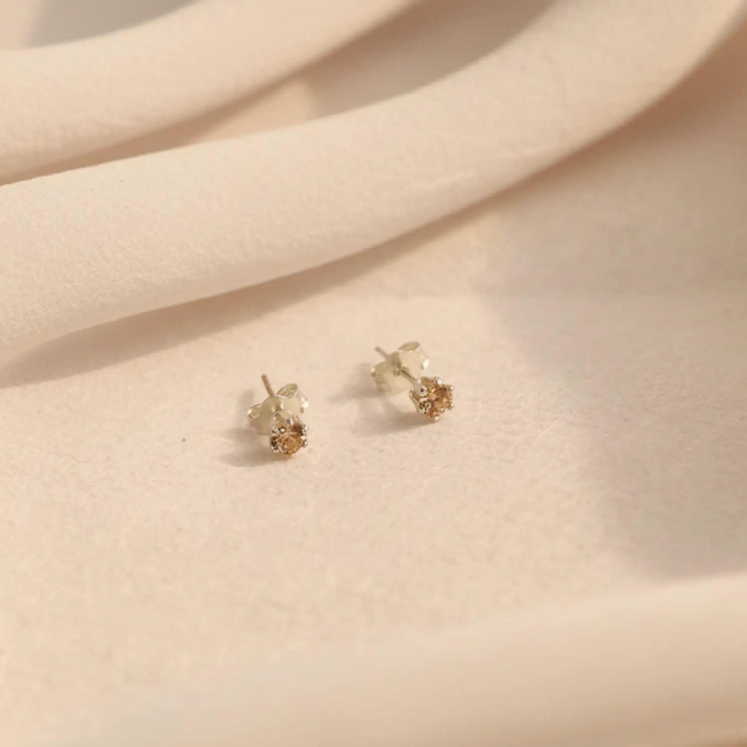 Radiant Yellow Gemstone Sterling Silver Stud Earrings- Made With Pure 925 Silver