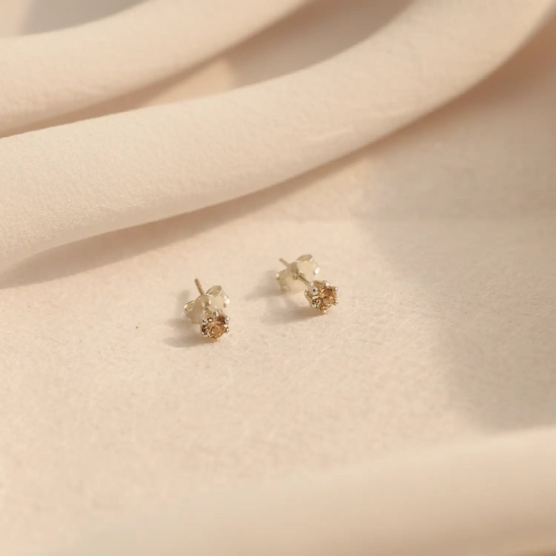 Radiant Yellow Gemstone Sterling Silver Stud Earrings- Made With Pure 925 Silver
