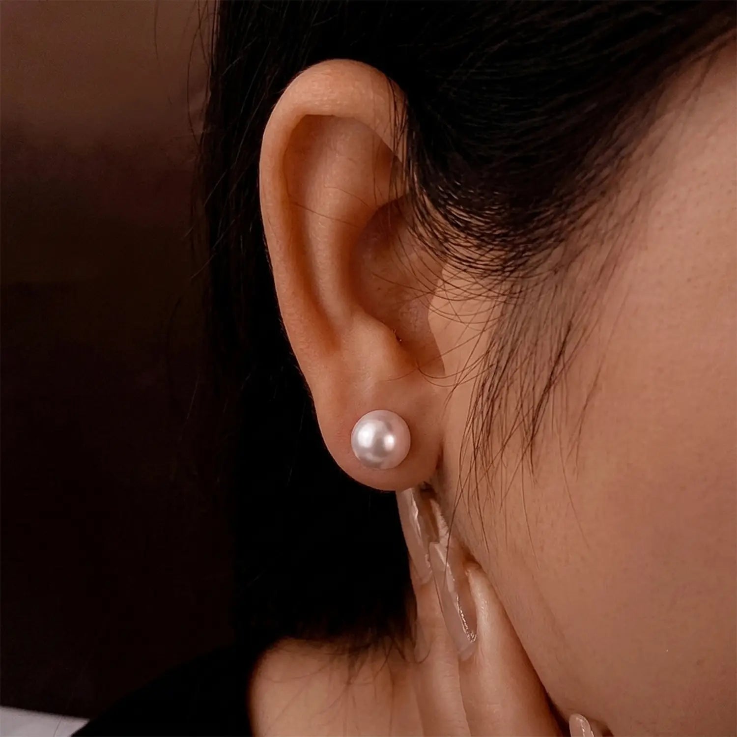 Midnight Pearl Sterling Silver Stud Earrings - Made With Pure 925 Silver