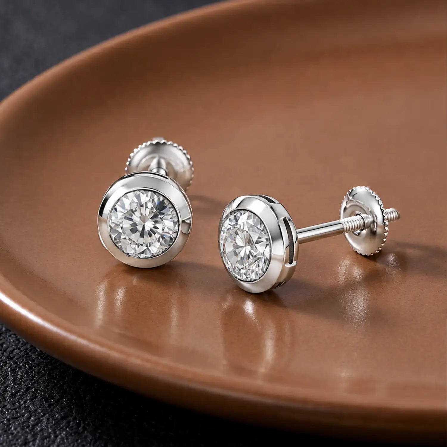 Classic Black Stone Silver Stud Earrings for Men - Made With Pure 925 Silver