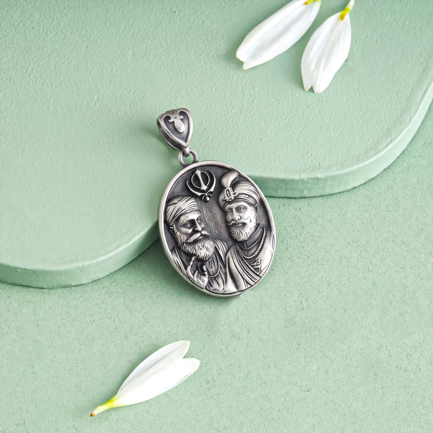 Divine Guru-Shishya Heritage Pendant - Made With Pure 925 Silver