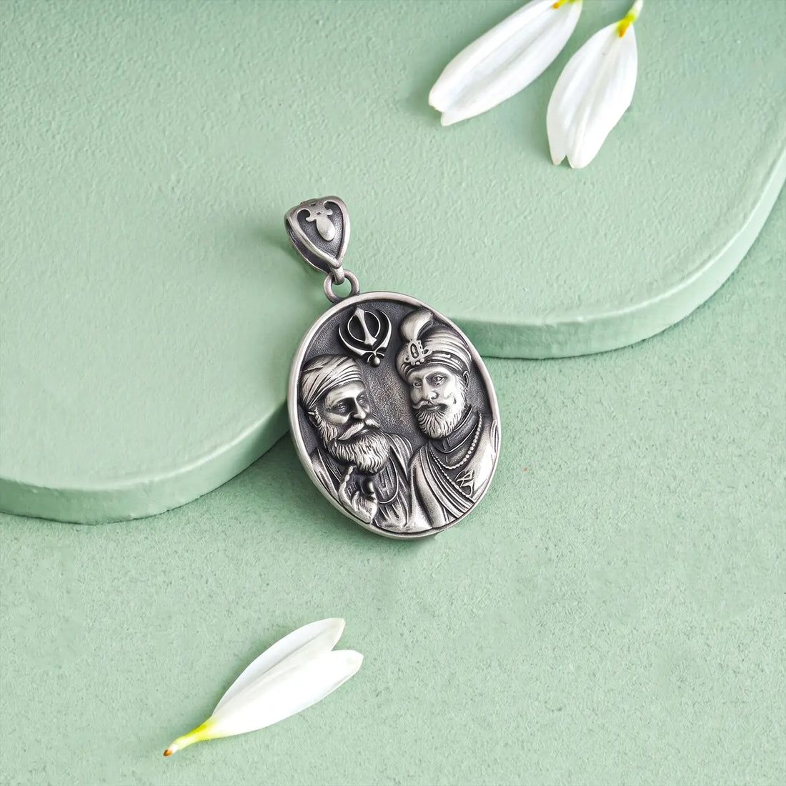 Divine Guru-Shishya Heritage Pendant - Made With Pure 925 Silver