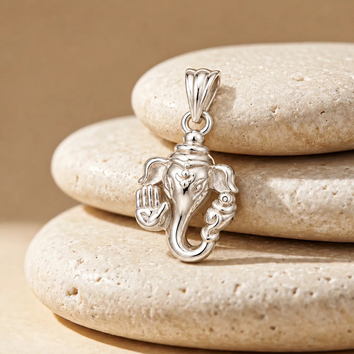 Shree Ganesh Divine Blessings Silver Pendant