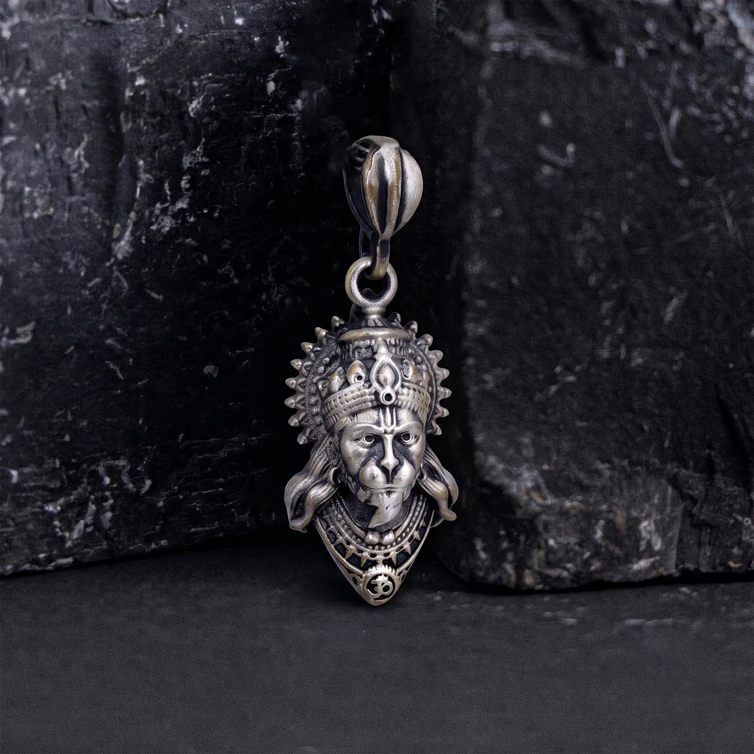 Lord Hanuman Divine Face Pendant - Made With Pure 925 Silver