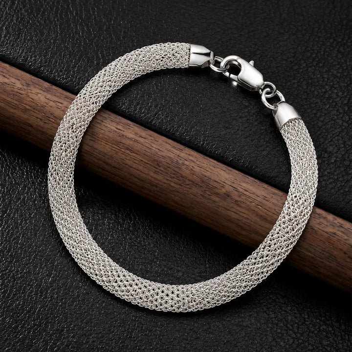 Men’s Mesh Bracelet – Premium Woven Chain Design - Made With Pure 925 Silver