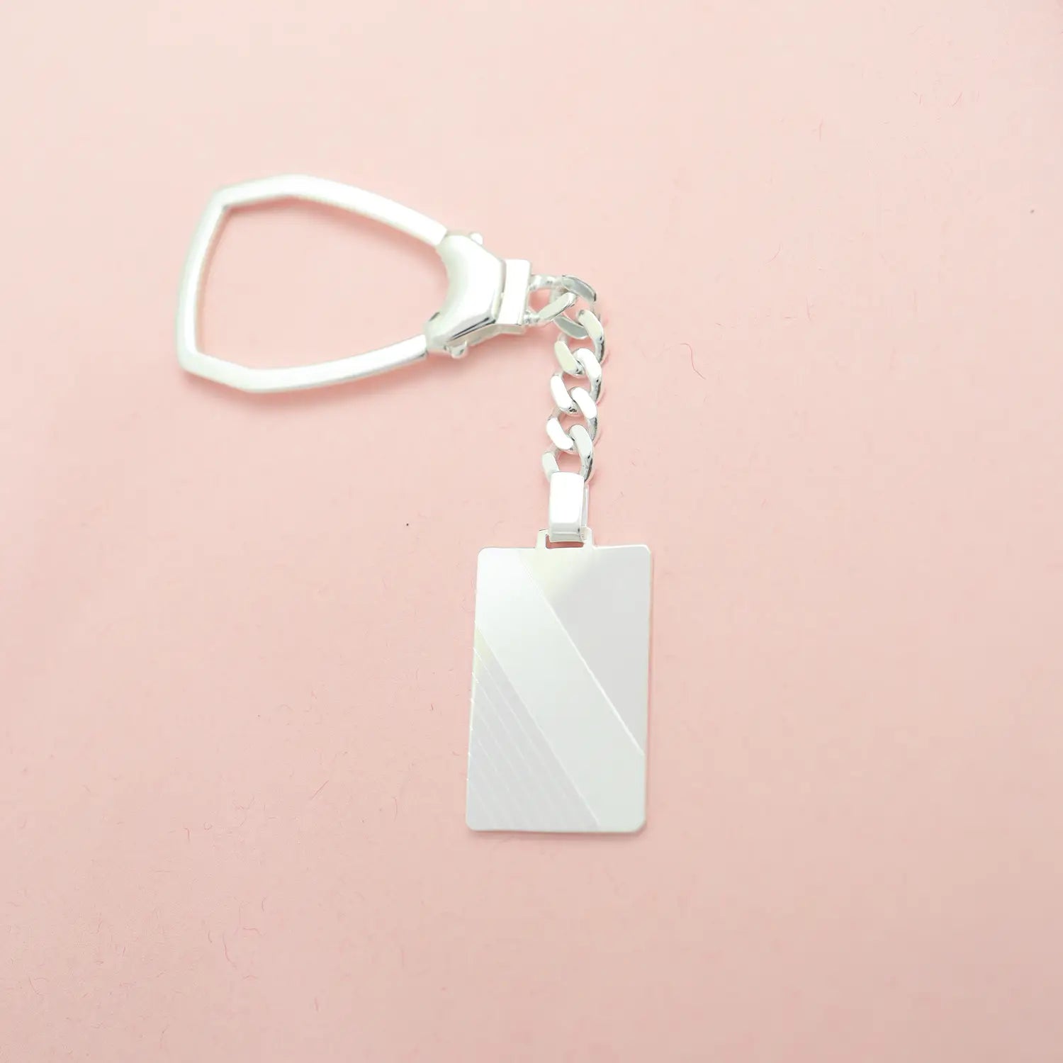 Sleek Silver Rectangle Keychain - Made With Pure 925 Silver