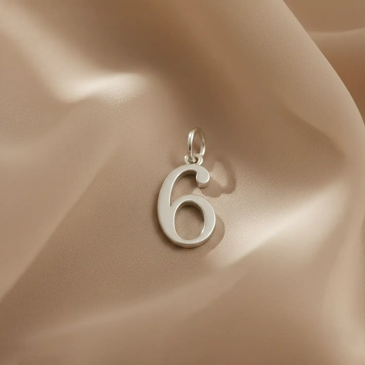 Pure Silver Number '6' Pendant - Made With Pure 925 Silver