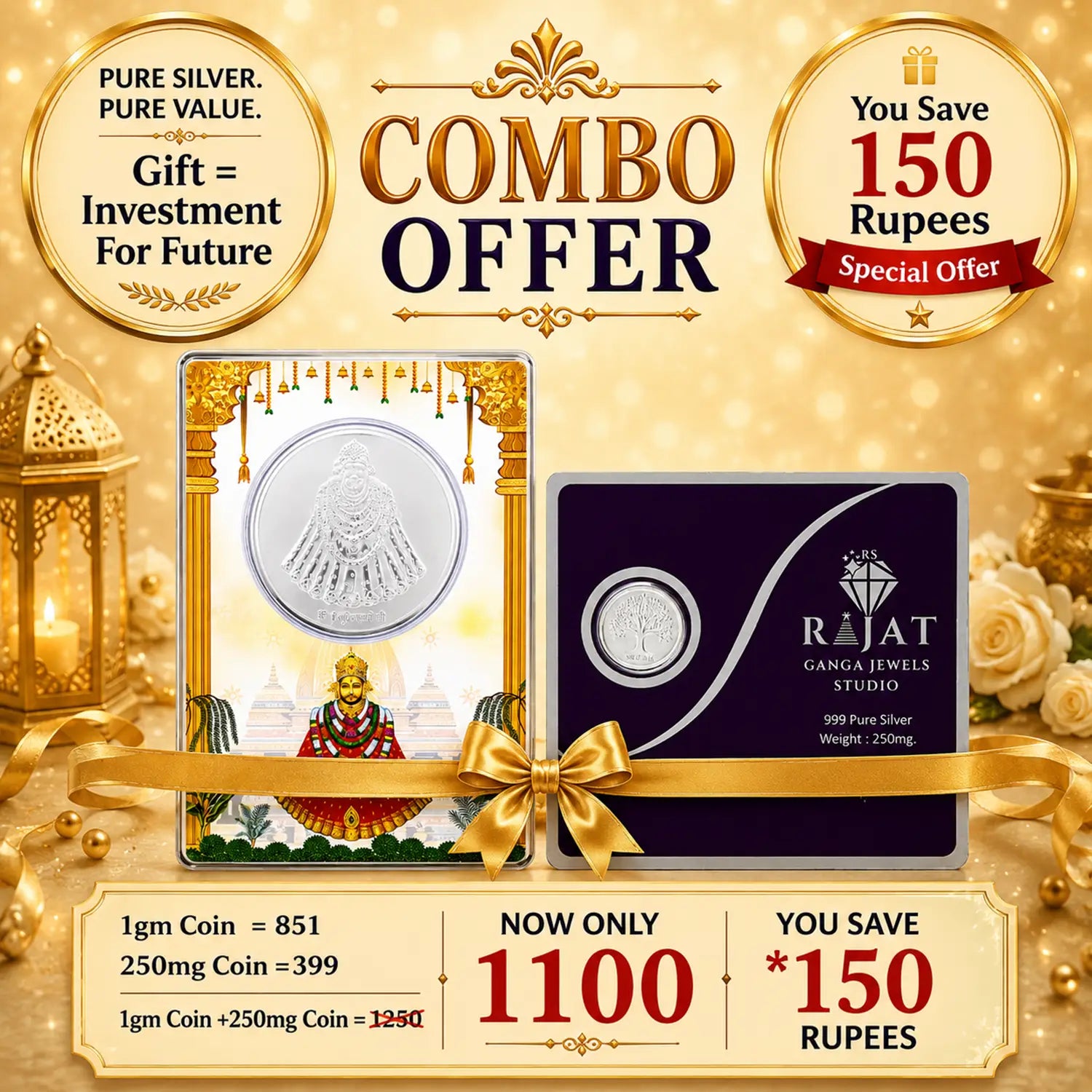 Combo Offer – Pure Silver Coin Set - Made With Pure 999 Silver