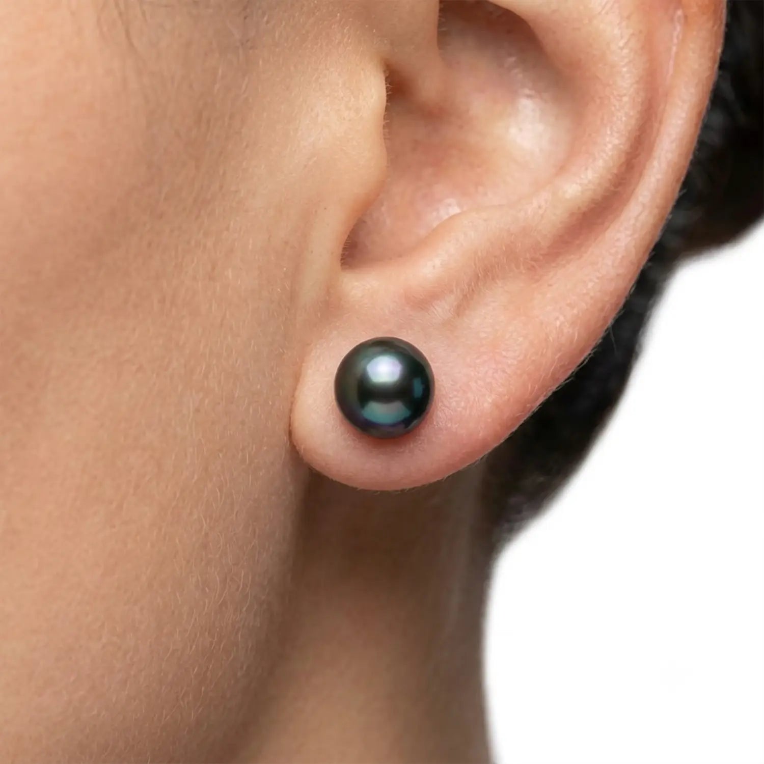 Midnight Pearl Sterling Silver Stud Earrings - Made With Pure 925 Silver