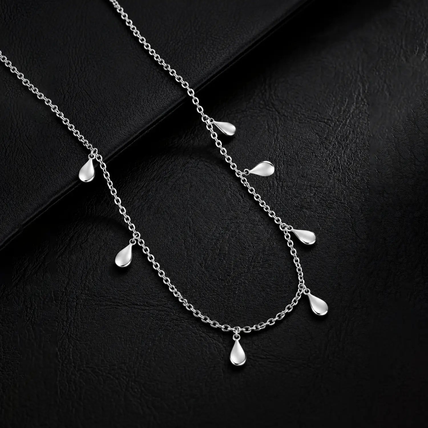 Elegant Teardrop Charm Silver Chain - Made With Pure 925 Silver