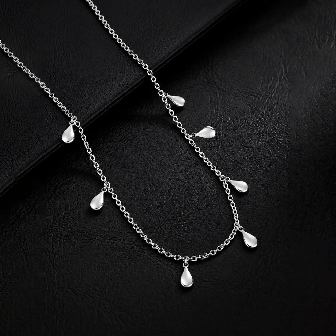 Elegant Teardrop Charm Silver Chain - Made With Pure 925 Silver