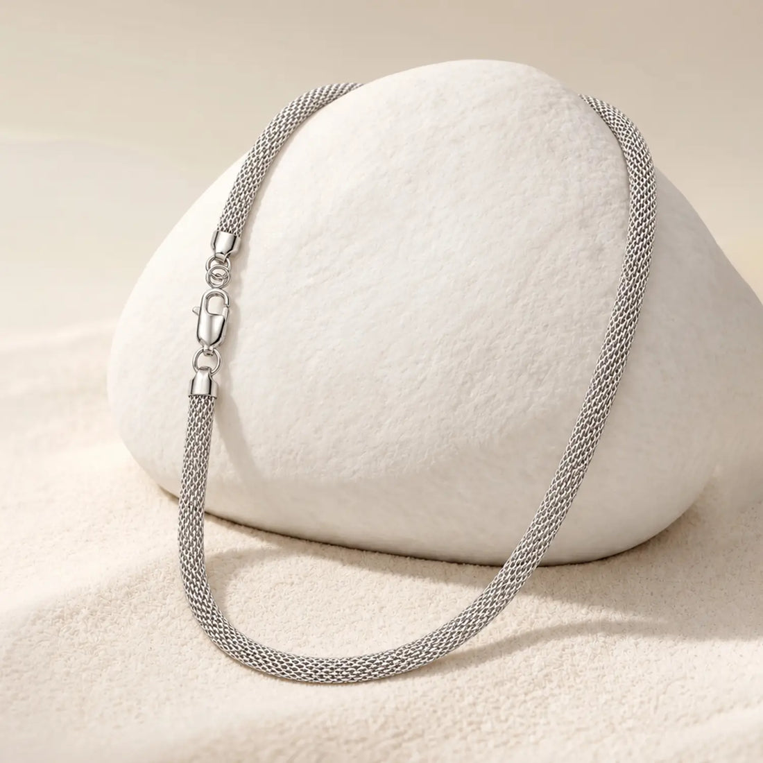 Royal Mesh Link Silver Chain for Women - Made With Pure 925 Silver